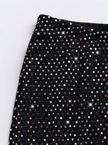 EgrlEra Women's Sexy Shorts With Rhinestone Decoration (Random Cut) Y2K - Black - View 3