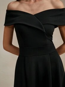 Anewsta 女式復古短裙擺雞尾酒會派對連身裙 - 黑色 - 查看 3