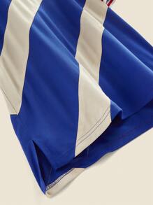 THE HAPPY LOOK Teenager Boys' Colorblock Breathable Knit Fabric Outdoor Sports Casual Loose Crew Neck Short Sleeve T-Shirt, Spring Summer