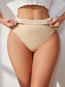 Ladies' Silicone Buttocks Padded Seamless Underpants, 1pc - Apricot - View 1