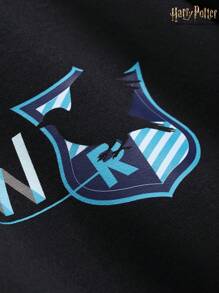 Harry Potter X Friful Women's Loose Round Neck Printed Sweatshirt - Black - View 8