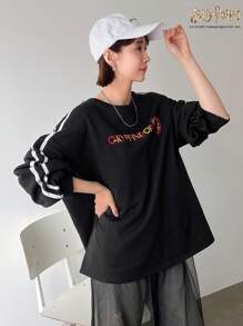 Harry Potter X Friful Women's Loose Round Neck Thick Sweatshirt With Print,Fall Women Clothes - Black - View 6