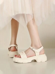 Dép đi biển đế dày thời trang cho nữ - trắng - Xem 5