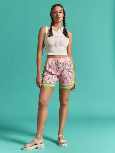 SHEINNeu Mini shorts, ropa de vuelta al colegio color rosa, atuendo de otoño, atuendo de brunch, Y2K