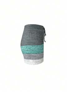 Women Elastic Waist Drawstring Coconut Tree Print Slim Fit Beach Holiday Shorts, Comfortable Home Wear, Suitable For Summer