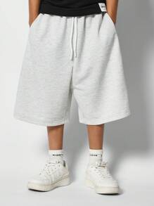 SUMWON Tween Boys Drop Crotch Short - Grey - View 2