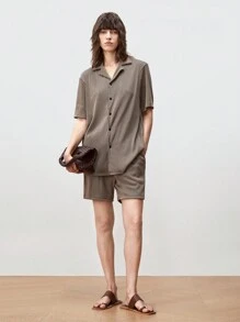 Manfinity VCAY Men's Knitted Casual Shirt Set