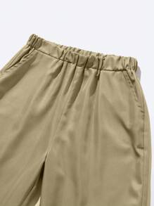 3pcs Set Teen Boys Casual Solid Hoodie, Letter Print T-Shirt, And Solid Color Cargo Pants - Multicolor - View 4