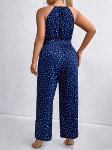 SHEIN Clasi Plus Size Women's Printed Simple Daily Jumpsuit
