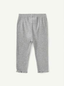 Cozy Pixies Bộ 4 Món Sò Điệp Viền Cổ Tròn Màu Trơn Cho Bé Gái, Áo Tay Ngắn Và Quần Dài - Màu Xám nhạt - Xem 8