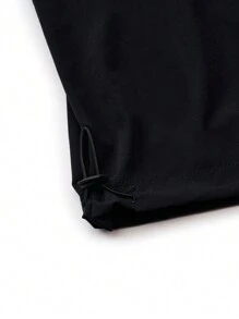 Calvaya Quần Jogger thông thường có dây rút màu trơn cỡ lớn - Màu xanh hải quân - Xem 3