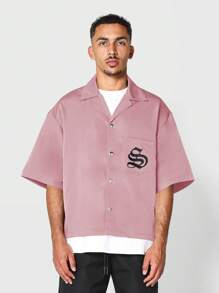 SUMWON Camisa de ajuste boxy de nailon con estampado delantero y trasero - Rosa - Ver 2