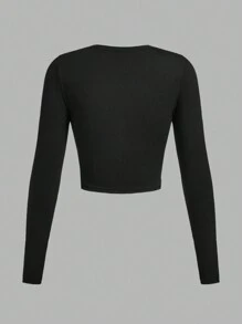 SHEIN EZwear Multi-Pack Women Versatile Casual Simple Long Sleeve T-Shirt Valentine Day