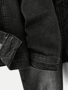 SHEIN Young Boy 2pcs/Set Loose Denim Jacket And Jeans Outfits