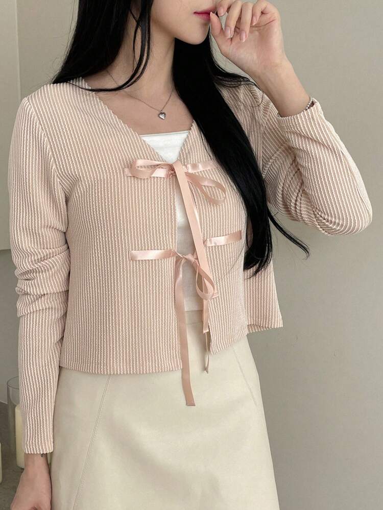 Autumn New Casual Business Style Tie-Up Women Jacket,Fall Women Clothes