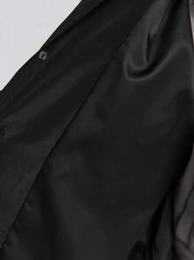 Manfinity VCAY Men Letter Print Button Front Jacket, Long Sleeve, Going Out, Boyfriend Gift, Bomber Jacket, For Fall Winter