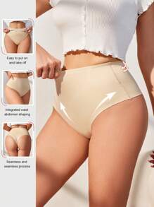 Ladies' Silicone Buttocks Padded Seamless Underpants, 1pc - Apricot - View 3