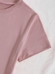 INAWLY Women's Floral Alphabet Graphic T-Shirt,Dusty Pink Summer Casual Cottage Core Vacation Tops,Matthew 6:33 Bible Verse Short Sleeve Round Neck Tees - Baby Pink - View 3