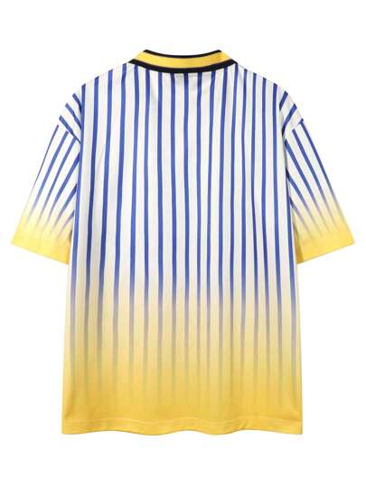 Street Life Chemise polo décontractée à manches courtes rayées et à lettre estivale pour homme, ample