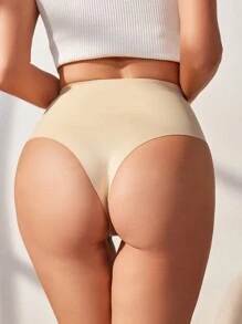 Ladies' Silicone Buttocks Padded Seamless Underpants, 1pc - Apricot - View 2
