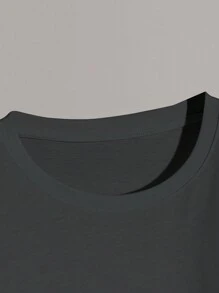 Men's Casual Slogan & Figure Print Short Sleeve Round Neck T-Shirt, For Commuting In Summer, Emo