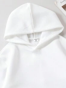 SHEIN Tween Girl Casual Knitted Sweatshirt With Star Pattern, Autumn - White - View 5