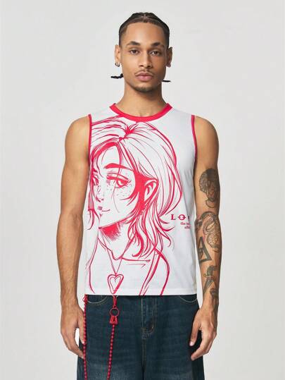 Prep Camiseta de tirantes gráfica para hombre para verano