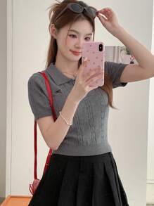 DAZY Ladies' Simple Solid Knitwear For Everyday Wear