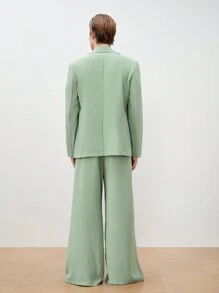 Manfinity INSISELF 2入組男款寬鬆長袖編織休閒套裝，適用於春秋季節 - 薄荷綠 - 查看 10