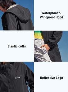In My Nature In My Nature Women's Windproof And Waterproof Hooded Mid-Length Raincoat Jacket For Outdoor Wear