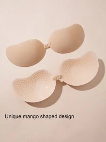 Gemischte fleischfarbene klassische mango-förmige selbstklebende BH-Klebepads und Engelsflügel selbstklebende BH-Klebepads (mit 1 Träger), Bio-Klebstoff, atmungsaktiv und angenehm zu tragen, unsichtbarer Push-up, reichhaltigere Kombinationen für mehr Auswahl
