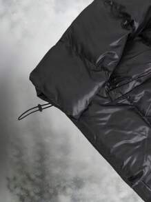 RueChic Men Zip-Up Regular Hoodie Puffer Coat