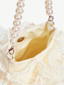 SHEIN Belle Túi xách hoa 3D thanh lịch thời trang nữ ngày lễ tình nhân - Màu be - Xem 5