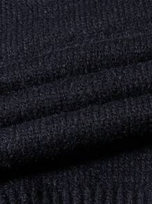 Unisex Casual Crew Neck Long Sleeve American Flag Knit Sweater, Versatile For Winter