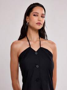 MUSERA Button Up Mini Dress With Pocket Detailing Spring Sexy Cute Summer
