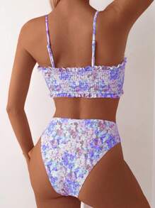 Swim Mod Women's Printed Simple Everyday Bikini Set Summer Beach - Multicolor - View 2