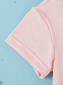 SHEIN 幼兒女童可愛時尚獨角獸連帽爬身衣，夏季款式