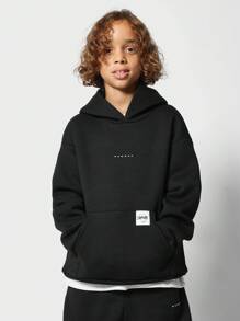 SUMWON Tween Boys Overhead Hoodie And Joggers 2 Piece Set - Black - View 3