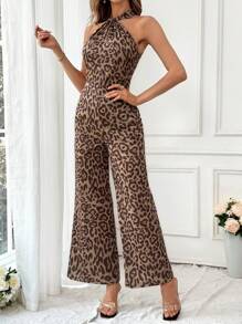 SHEIN Privé Enterizo de leopardo para mujer con cuello halter - Multicolor - Ver 6