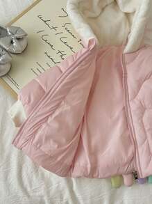 Baby Girl Adorable And Chic Sheep Padded Coat - Pink - View 7