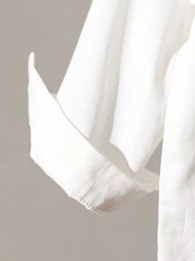 SHEIN Playful Pals 男婴休闲长袖蓝色斗篷搭配白色衬衫 - 白色 - 查看 3