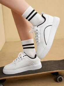 CUCCOO EASI White & Black Sequin Decor Versatile Commuter Sneakers For Women For Spring And Summer Vacation Shoes Summer Sports Shoes Casual Shoes Tainers