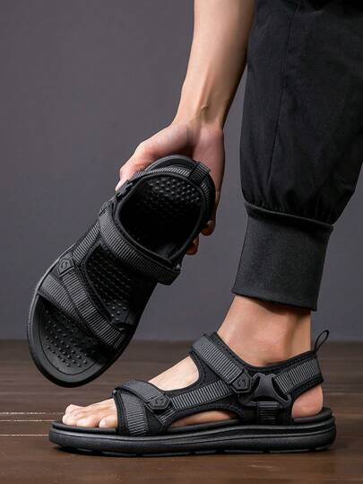 男士時尚透氣露趾涼鞋,防滑休閒戶外徒步旅行鞋