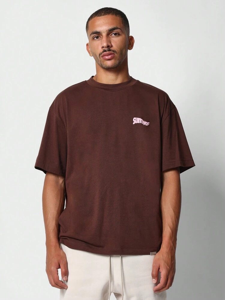 Regular Fit T-Shirt mit vorder- und rückseitigem Puff-Muster