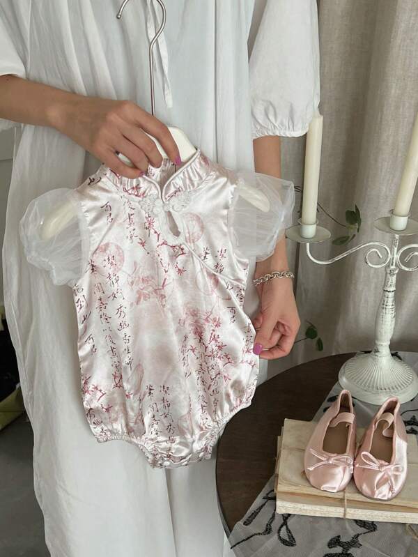 Baby Mädchen Sommer dünn Bodysuit, perfekt für 100-Tage Feier und Einmonatsparty