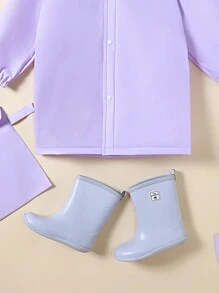 女童紫色戶外徒步防水雨衣 - 紫色 - 查看 4