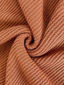 Plus Solid High Neck Drop Shoulder Sweater