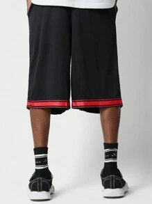 SUMWON Bermuda de malla con estampado de números - Negro - Ver 4
