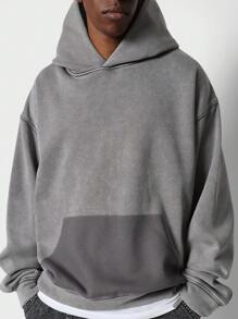 SUMWON Casual Drawstring Hoodie Pullover Sweatshirt Loose Fit Long Sleeve Cozy Warm Winter Fall Essential Streetwear Classic Kangaroo Pocket Everyday Basic Layering - Grey - View 3