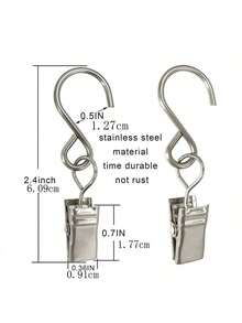 10入組S型掛鉤，鐵絲S形掛鈎，窗簾掛勾，浴室淋浴窗簾，門口S形掛鈎 - 多色 - 查看 2